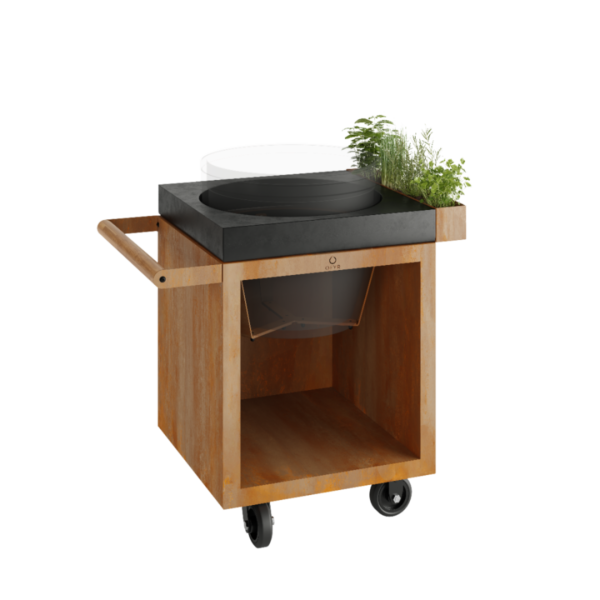 OFYR Kamado Table Corten 65 PRO Concrete BGE Pult